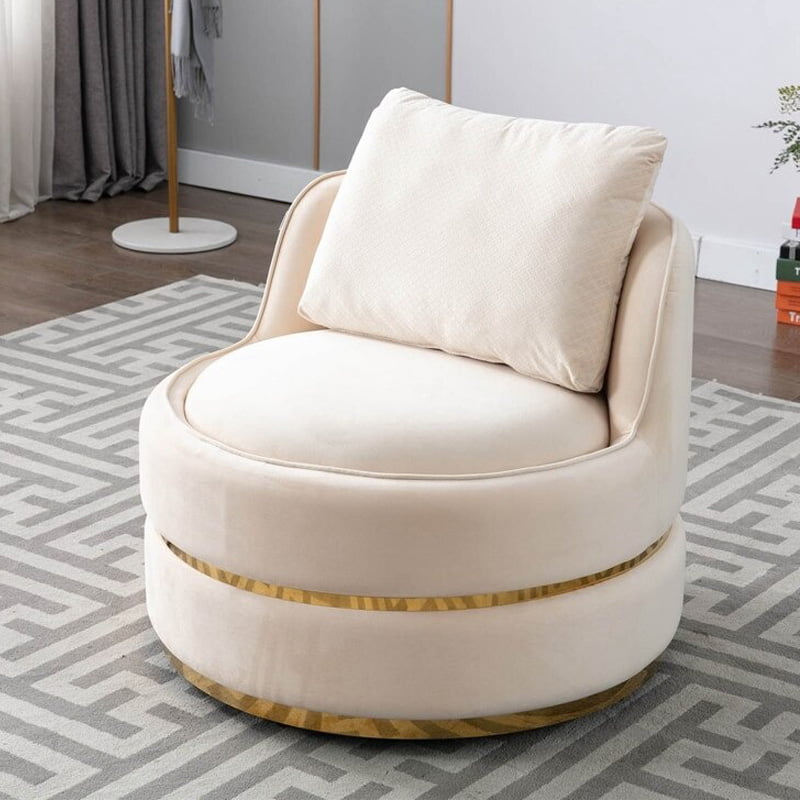 NANDA Modern Akili Swivel Barrel Chair Velvet Accent Sofa