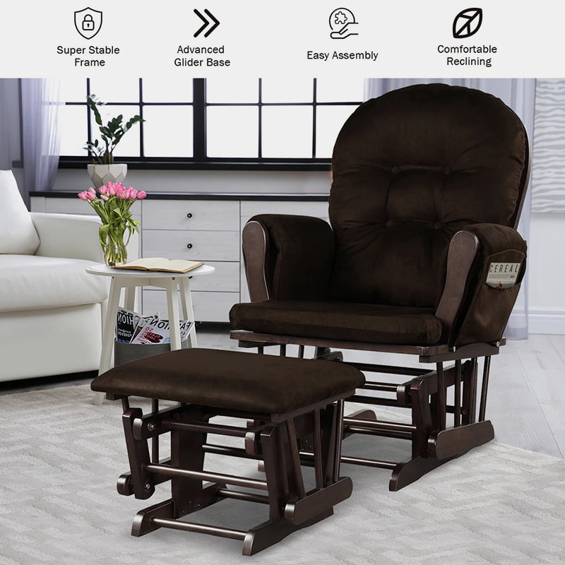 ROKRS Wooden Glider and Ottoman 02