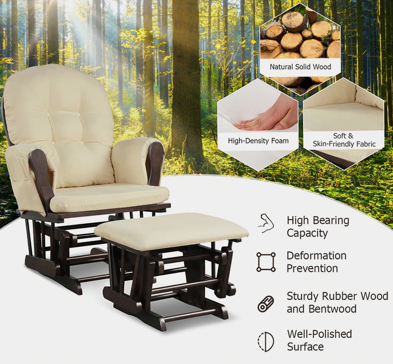 ROKRS Wooden Glider and Ottoman 03