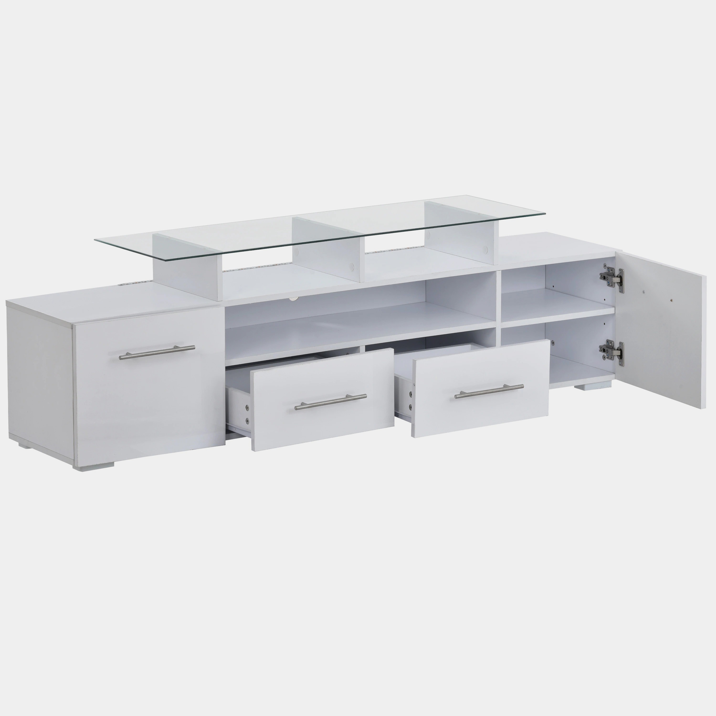 TECHEYE High Gloss TV Cabinet 3 TECHEYE High Gloss TV Cabinet 70 inch Black main 2 1