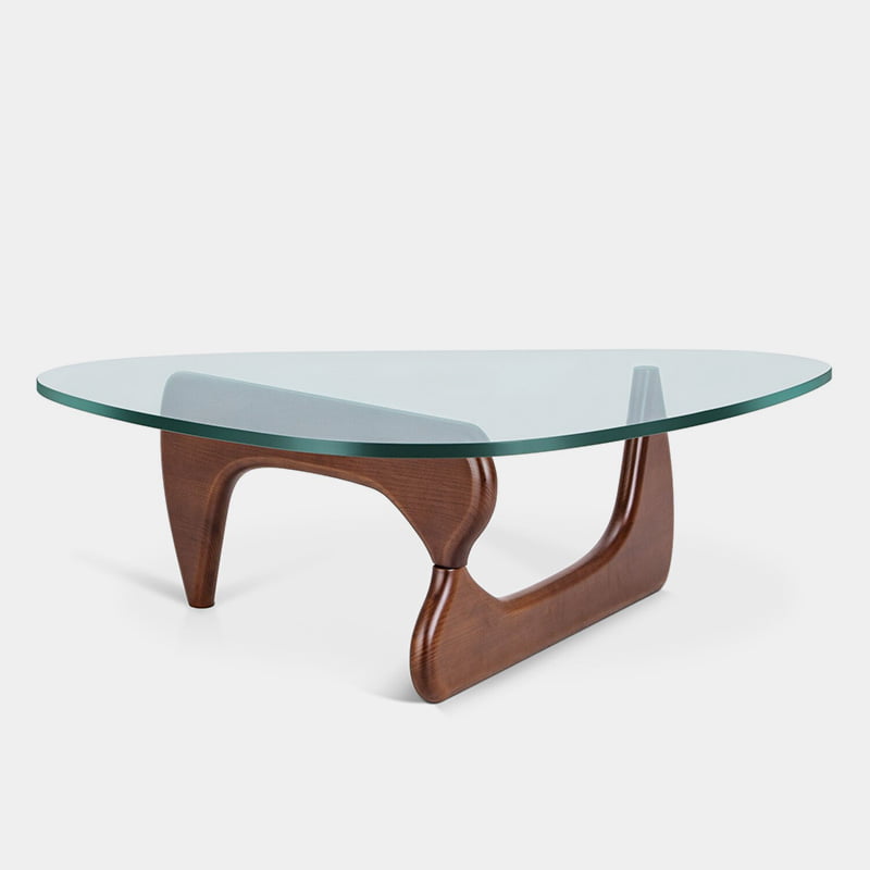 TALIKA Triangle Coffee Table - Vintage Tempered Glass Design